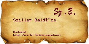 Sziller Balázs névjegykártya
