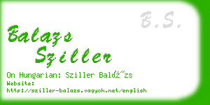 balazs sziller business card